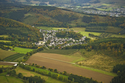 Dörfer der Stadt Olsberg aus der Vogelperspektive