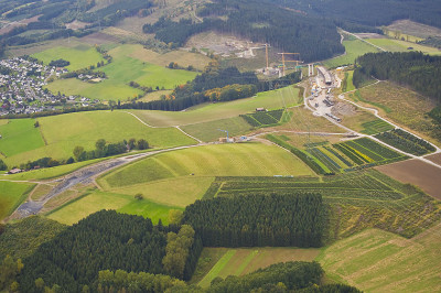 Talbrückenbau Nuttlar aus der Luft 