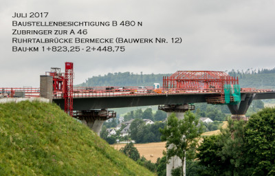Baustelle Ruhrtalbrücke Bermecke Juli 2017