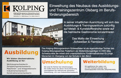 Einweihung des Neubaus des Ausbildungszentrum Kolping in OLsberg