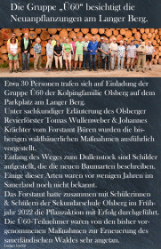 Gruppe Ü60 besichtigt die Neuanpflanzungen am Langer Berg