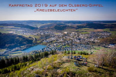 Kreuzbeleuchten auf dem Olsberg-Gipfel 2019