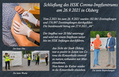 Schließung des HSK-Impfzentrums in Olsberg