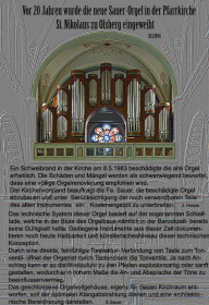 20 Jahre Sauer-Orgel in St.Nikolaus