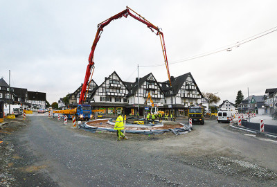 Baustelle des Kreisverkehrs 