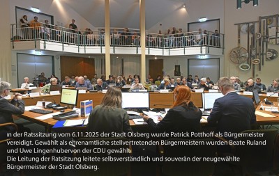 Ratssitzung und Vereidigung des Bürgermeisters am 6.11.25