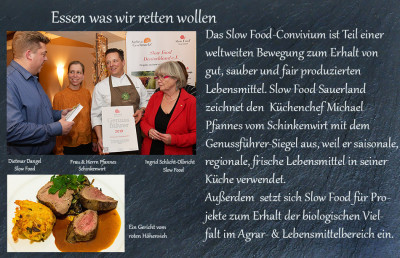 Slow Food zeichnet den Schinkenwirt mit dem Genussführer-Siegel aus